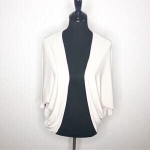 Frank Lyman Design cream ivory bone open front batwing sleeve cardigan size 10